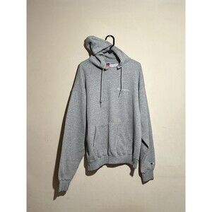 Champion Logo Gray Pullover Hoodie Men's XL - Defects
